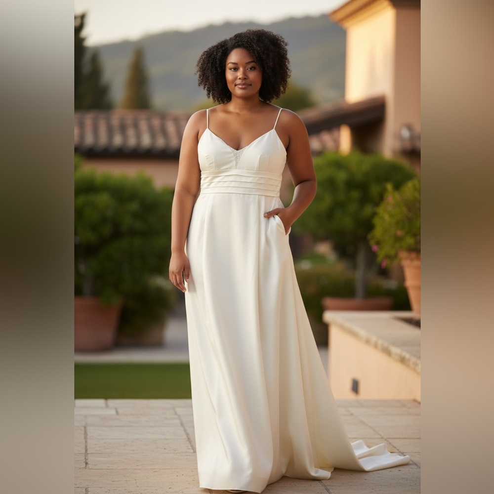 Eliza J Wedding Dress – Size 16 | Pockets | Slight Train | As-Is
